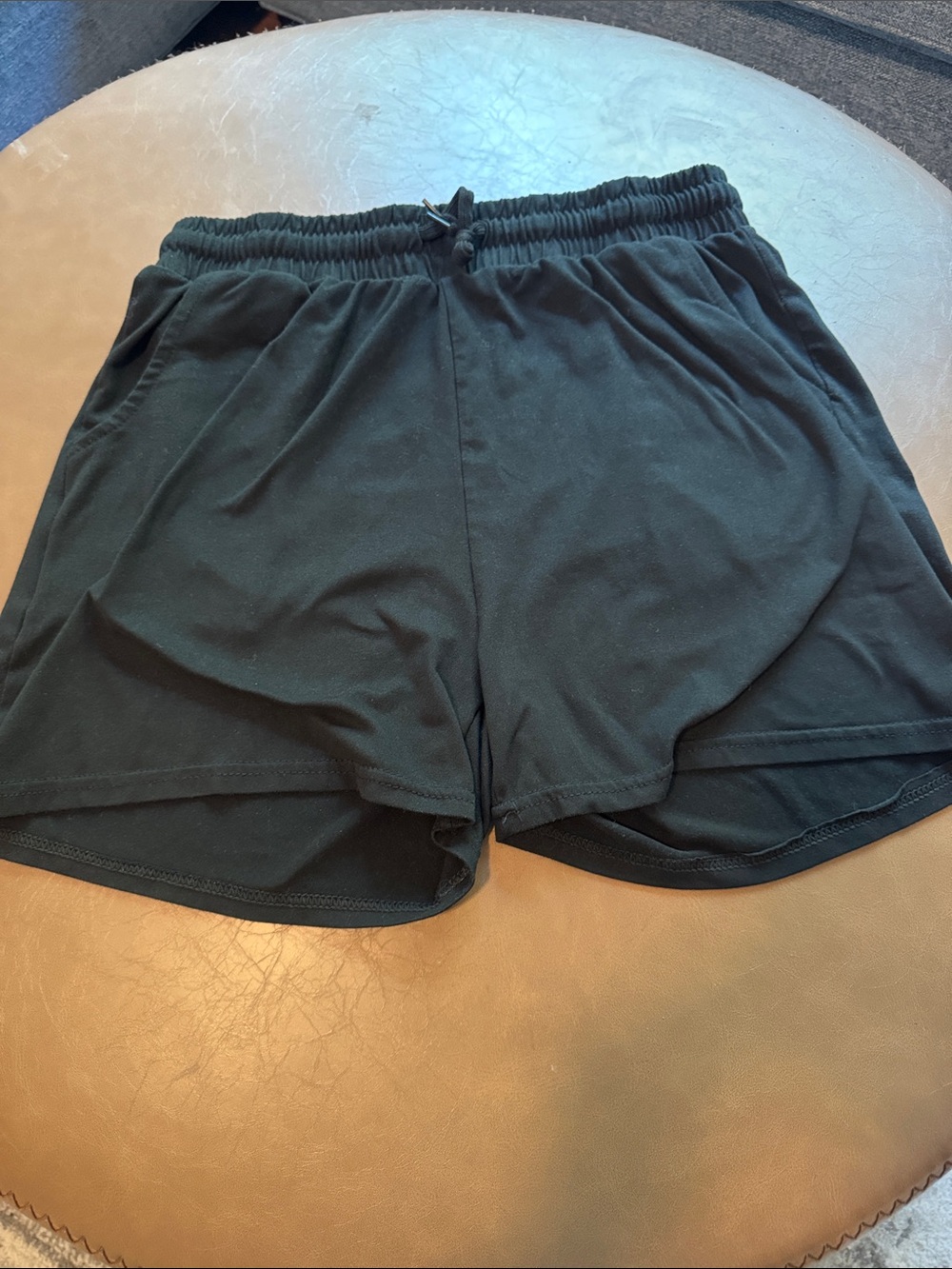 Men's Black Athletic Shorts with Elastic Drawstring Waist